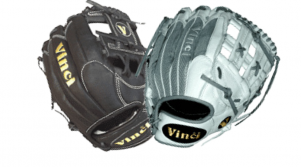 baseball glove and a softball glove